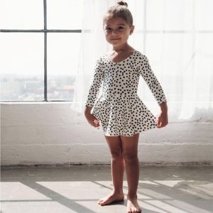 Alice + Ames skirted leotards in black and ink dot size 5
